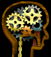 Brain with moving mechanical parts