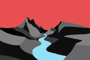 Animation of a mountain range