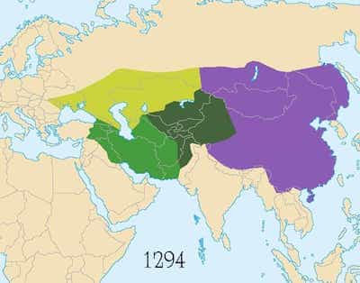 Map of divided mongol empire